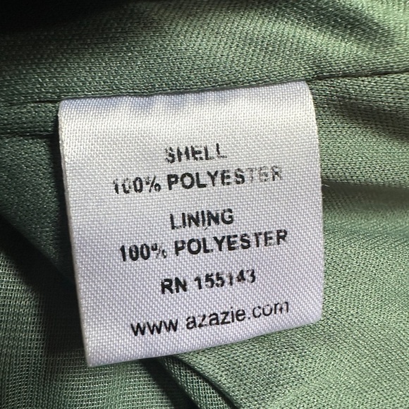 Azazie Sheath Bow Chiffon Dress | Sz A2 | Straight Neckline | ruched body - Picture 3 of 10